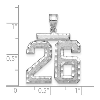 14K White Gold Number 26 Pendant – view 2