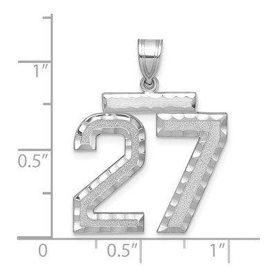 14K White Gold Number 27 Pendant – view 2