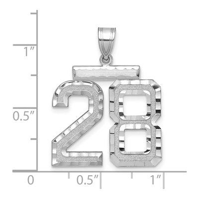 14K White Gold Number 28 Pendant – view 2