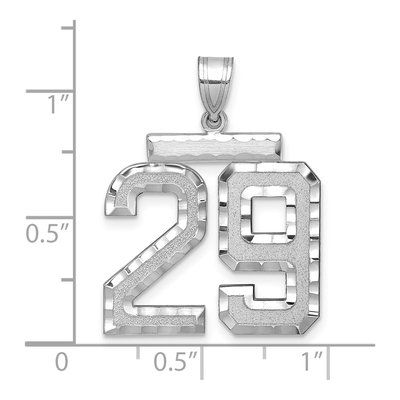 14K White Gold Number 29 Charm | Diamond-Cut – view 2