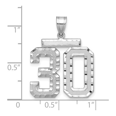 14K White Gold Number 30 Charm – view 3