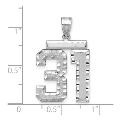 14K White Gold Number 31 Pendant – view 2
