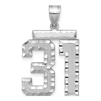 14K White Gold Number 31 Pendant