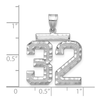 14K White Gold Number 32 Charm – view 4