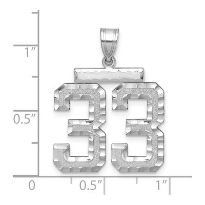 14K White Gold Number 33 Charm – view 2