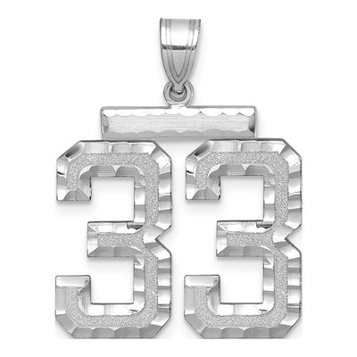 14K White Gold Number 33 Charm