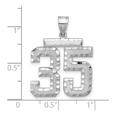 14K White Gold Number 35 Pendant – view 2