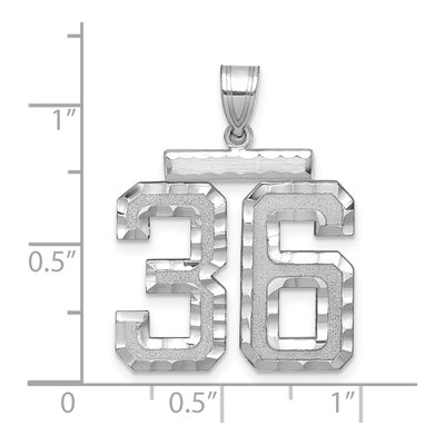 14K White Gold Number 36 Pendant – view 2