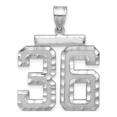 14K White Gold Number 36 Pendant
