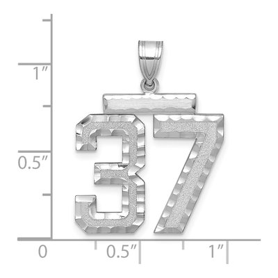 14K White Gold Number 37 Pendant – view 2