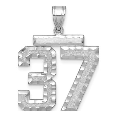 14K White Gold Number 37 Pendant