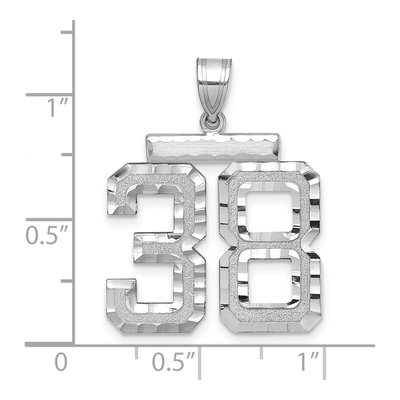 14K White Gold Number 38 Charm – view 2