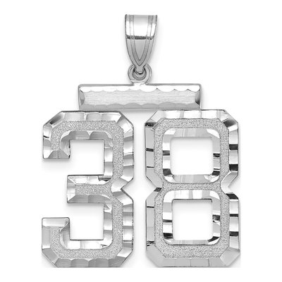 14K White Gold Number 38 Charm