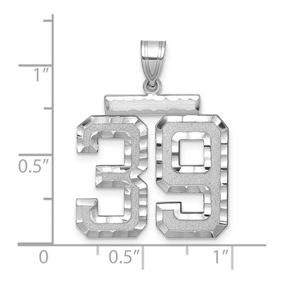 14K White Gold Number 39 Pendant – view 2