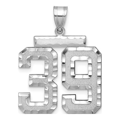14K White Gold Number 39 Pendant