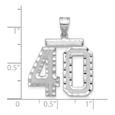 14K White Gold Number 40 Pendant – view 2