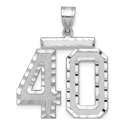 14K White Gold Number 40 Pendant