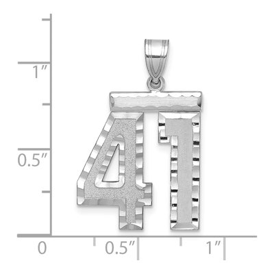 14K White Gold Number 41 Charm – view 2