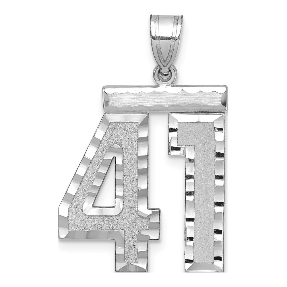 14K White Gold Number 41 Charm