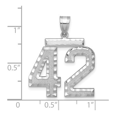 14K White Gold Number 42 Pendant – view 2