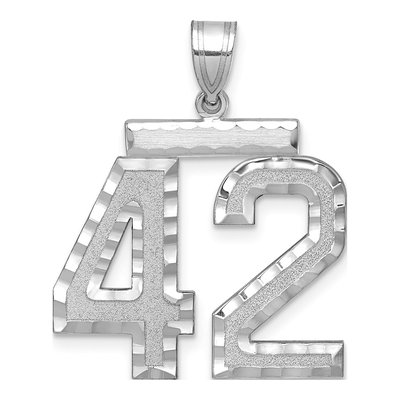 14K White Gold Number 42 Pendant