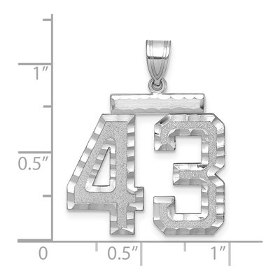 14K White Gold Large Number 43 Pendant – view 2
