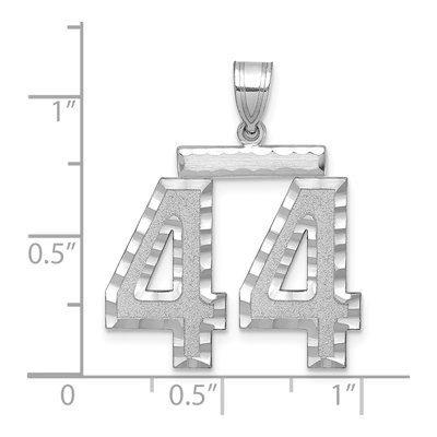 14K White Gold Number 44 Charm – view 2