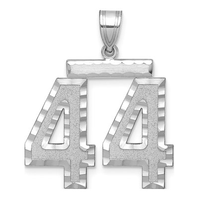 14K White Gold Number 44 Charm
