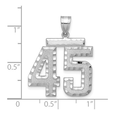 14K White Gold Number 45 Charm – view 2