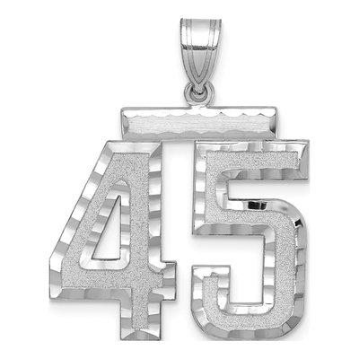 14K White Gold Number 45 Charm