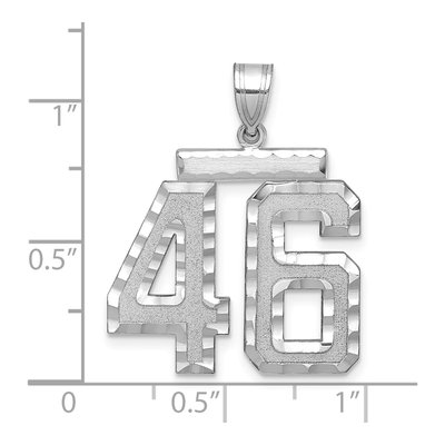 14K White Gold Number 46 Charm – view 2