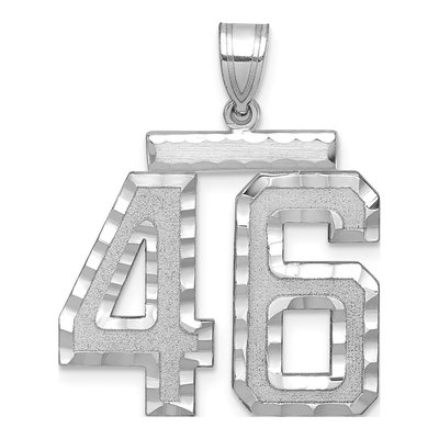 14K White Gold Number 46 Charm