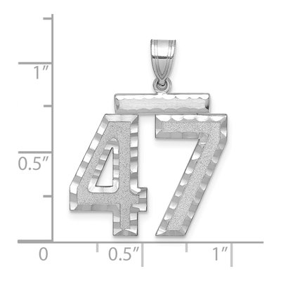 14K White Gold Number 47 Charm – view 2
