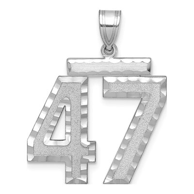 14K White Gold Number 47 Charm