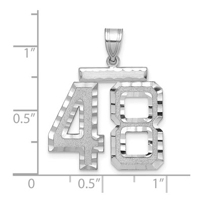 14K White Gold Number 48 Charm Pendant – view 2