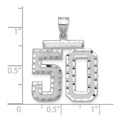 14K White Gold Number 50 Pendant – view 2