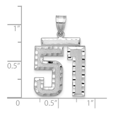 14K White Gold Number 51 Pendant – view 2