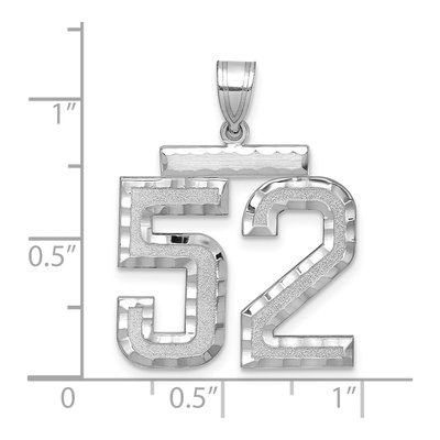 14K White Gold Number 52 Charm – view 2