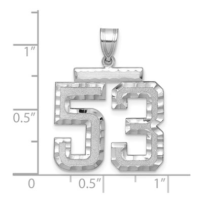 14K White Gold Number 53 Pendant – view 2
