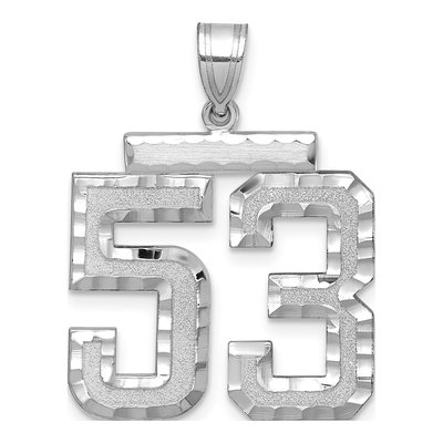14K White Gold Number 53 Pendant