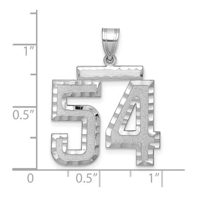 14K White Gold Number 54 Pendant – view 2