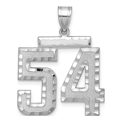 14K White Gold Number 54 Pendant
