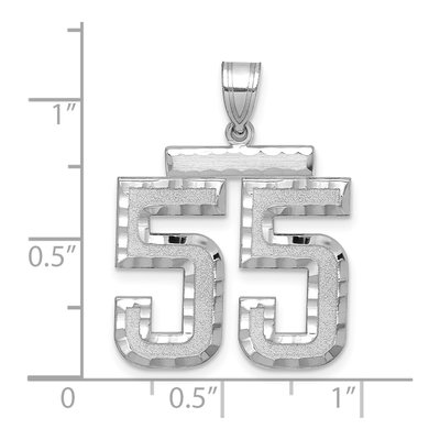 14K White Gold Number 55 Charm – view 2