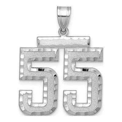 14K White Gold Number 55 Charm