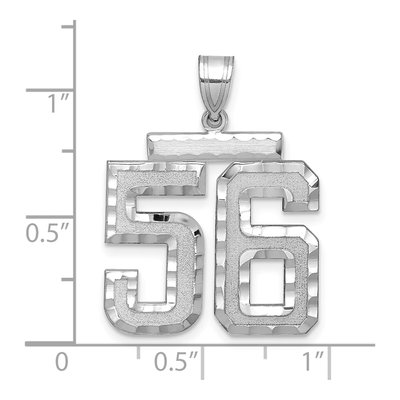 14K White Gold Number 56 Pendant – view 2