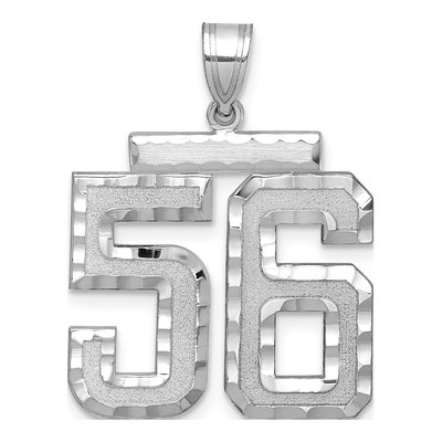 14K White Gold Number 56 Pendant
