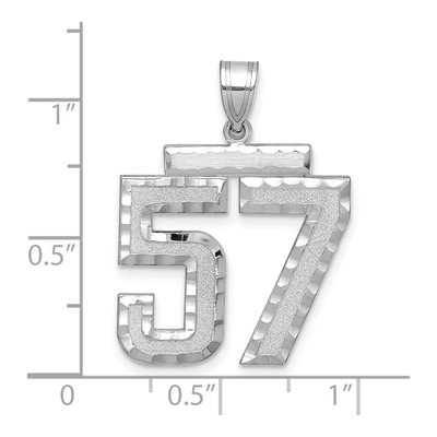 14K White Gold Number 57 Charm – view 2