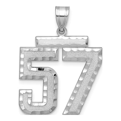14K White Gold Number 57 Charm