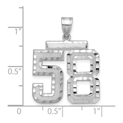 14K White Gold Number 58 Pendant – view 2