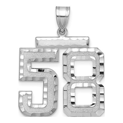 14K White Gold Number 58 Pendant